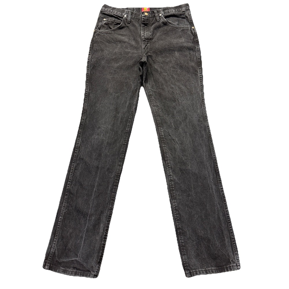 Wrangler‎ 36MWZ Jeans Mens 33x36 Cowboy Cut Slim Fit Faded Black Denim Western